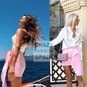 NWT ZARA WOMEN MAXI BOW SKIRT LIMITED EDITION PINK 3292/662